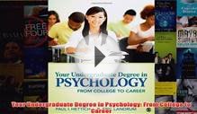 Download PDF Your Undergraduate Degree in Psychology From