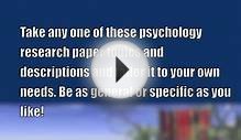 Paper Masters - Psychology Research Papers
