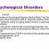 Psychology disorder test