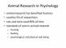 Animal research in Psychology